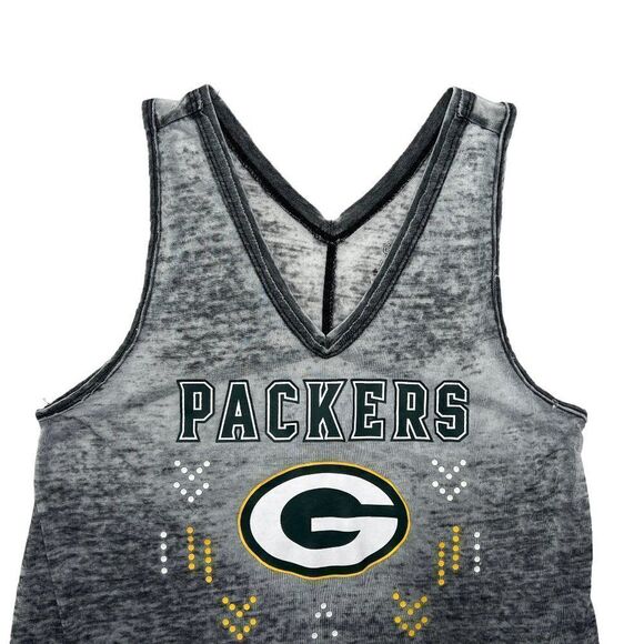 NFL Tank Top Women's Size Large Green Bay Packers Football Burn Out Summer Tank - Picture 3 of 10